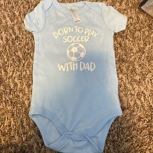 Newborn bodysuit, Born to play soccer, never worn!